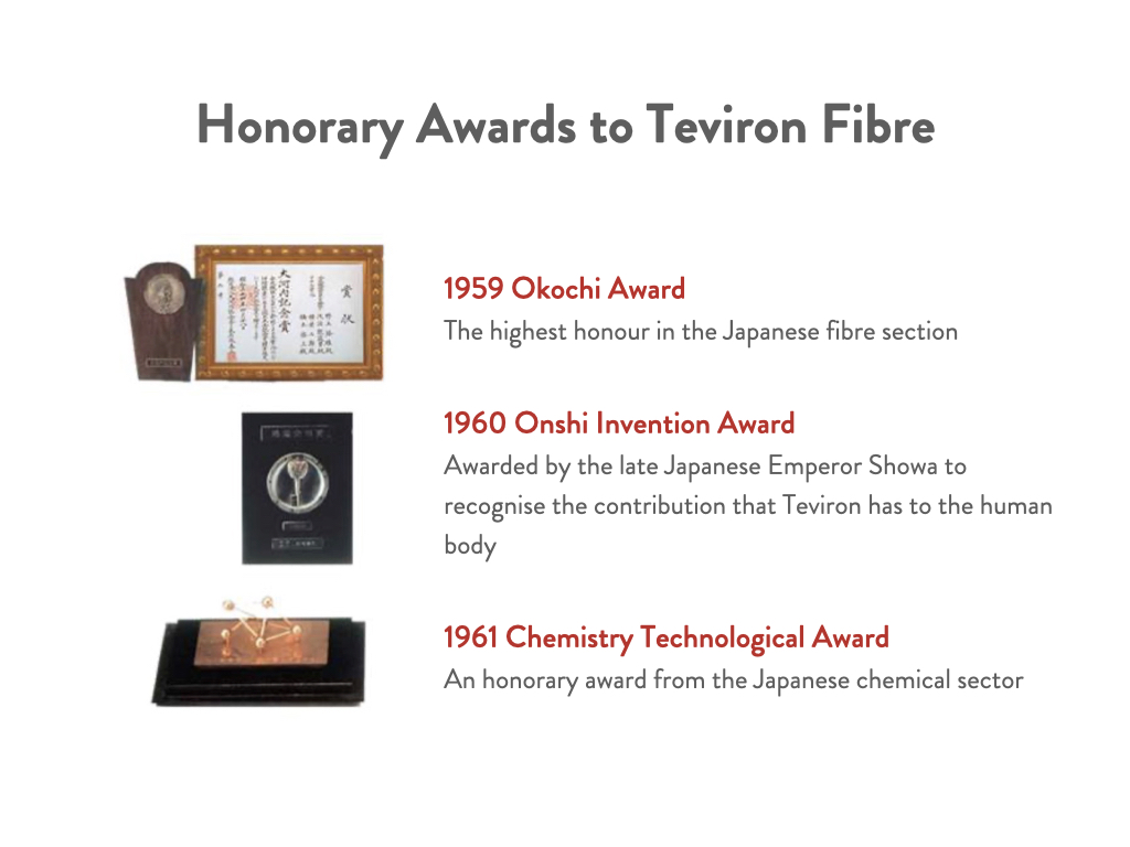 Honorary awards to teviron fibre